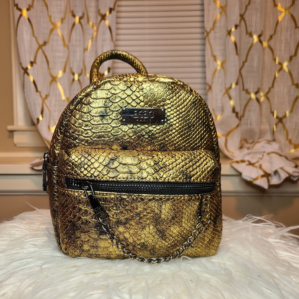 New Gold BCBG Paris gold backpack
